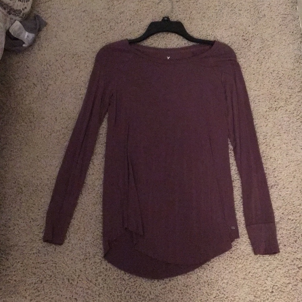 American Eagle Maroon Long Sleeve Top